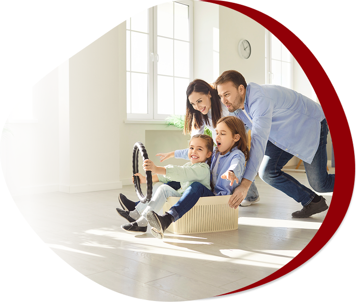 Familia divirtiéndose, representando el bienestar